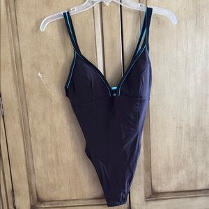Profile By Gottex Black and Teal One-Piece Swimsuit